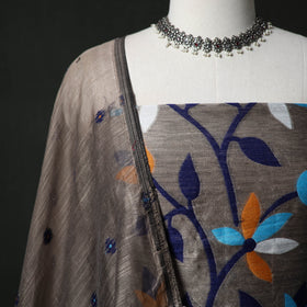 Jamdani Silk Cotton 2pc Unstitched Dress Material Kurta Set 11