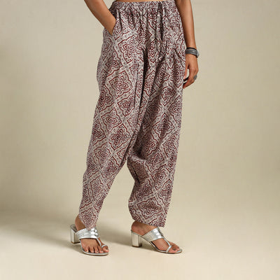 White Bagh Block Print Natural Dyed Cotton Salwar