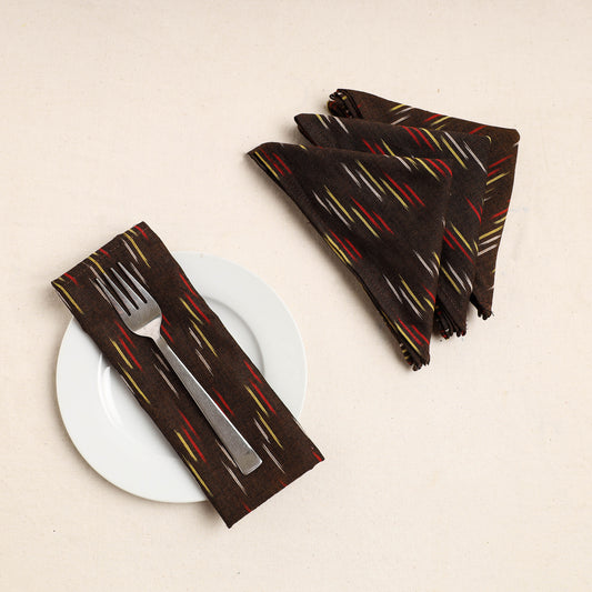 Set of 4 - Pochampally Ikat Weave Cotton Table Napkins (18 x 18 in) 73