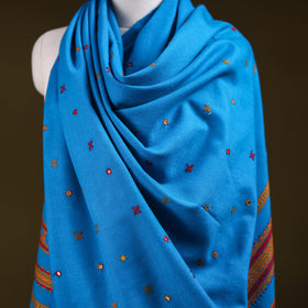 Kutch Bhujodi Handwoven Mirror Work Acrylic Wool Shawl 109