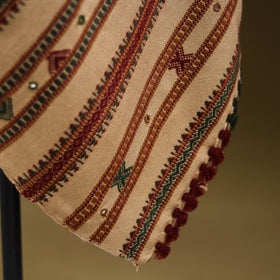 Kutch Bhujodi Handwoven Mirror Work Acrylic Wool Shawl 110