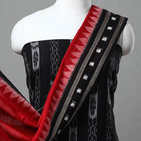 Black - 3pc Ikat Cotton Handloom Sambalpuri Dress Material 11