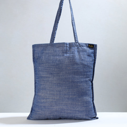 Blue - Jhiri Pure Handloom Cotton Jhola Bag 11