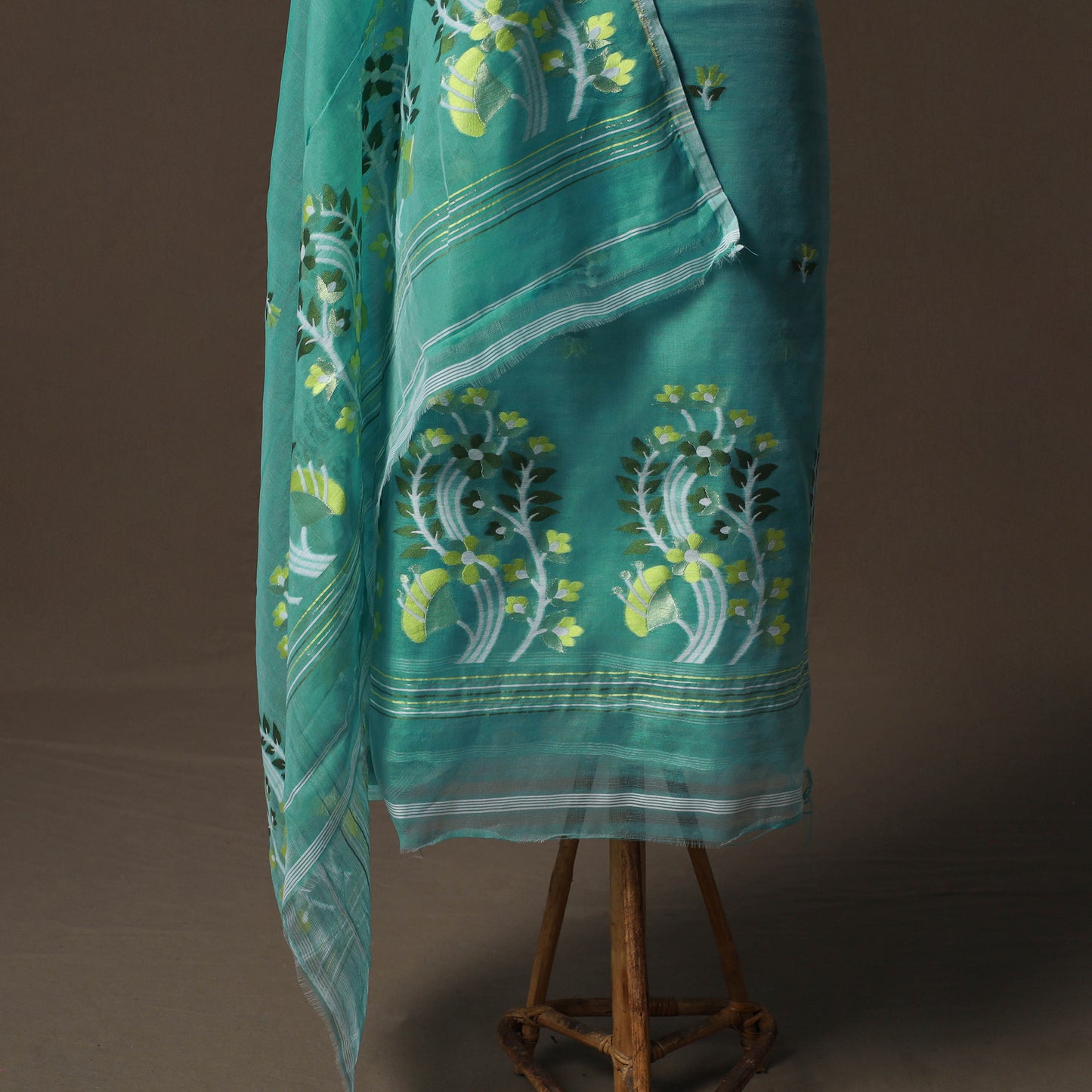 Phulia Jamdani Silk Cotton 2pc Unstitched Dress Material Kurta Set 24