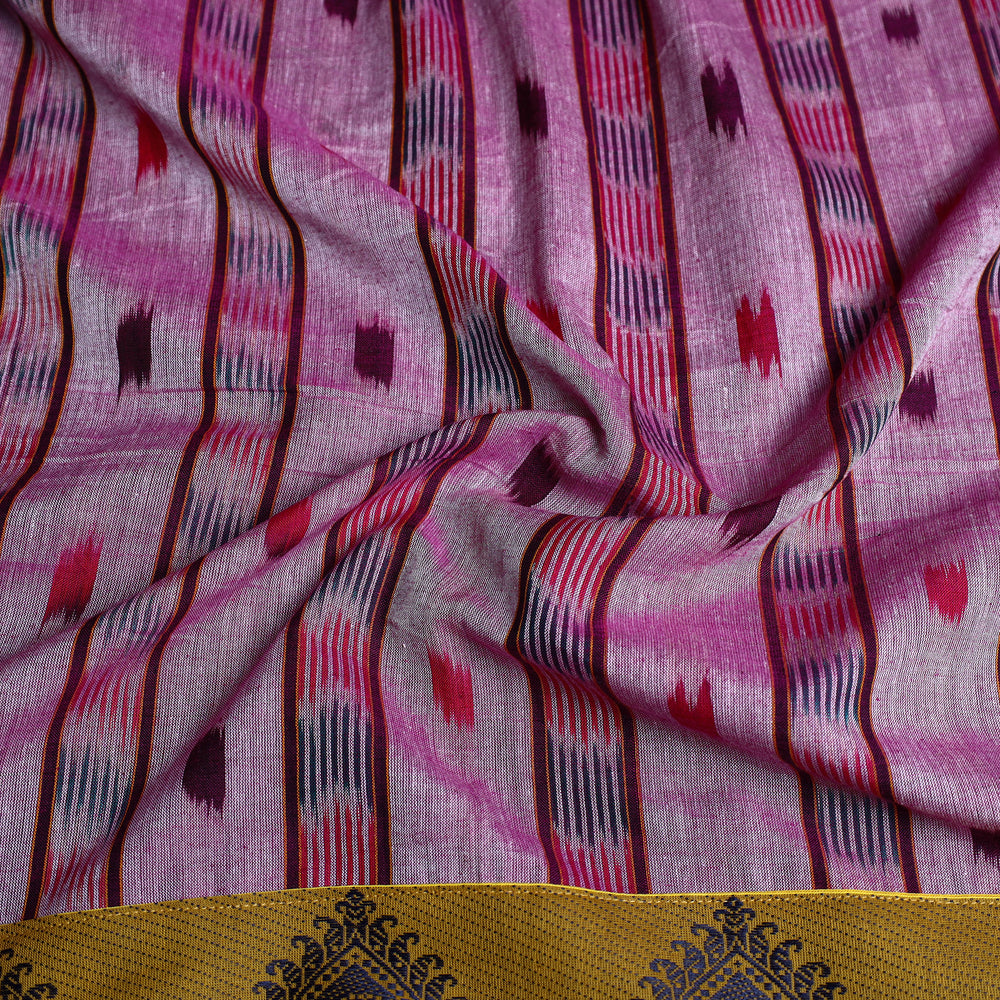 Purple - Rangoli Cotton Sambalpuri Ikat Blouse Material 10