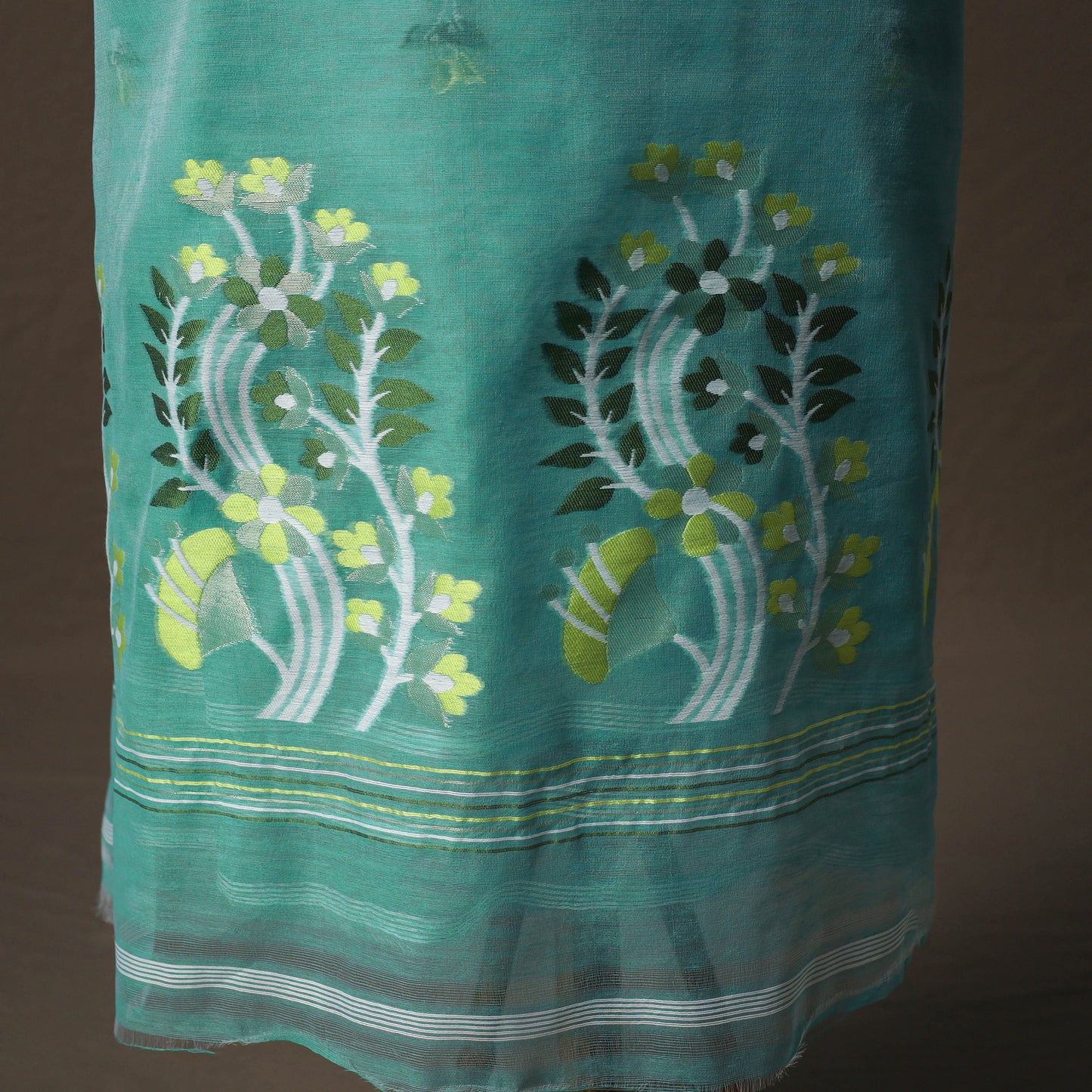 Phulia Jamdani Silk Cotton 2pc Unstitched Dress Material Kurta Set 24