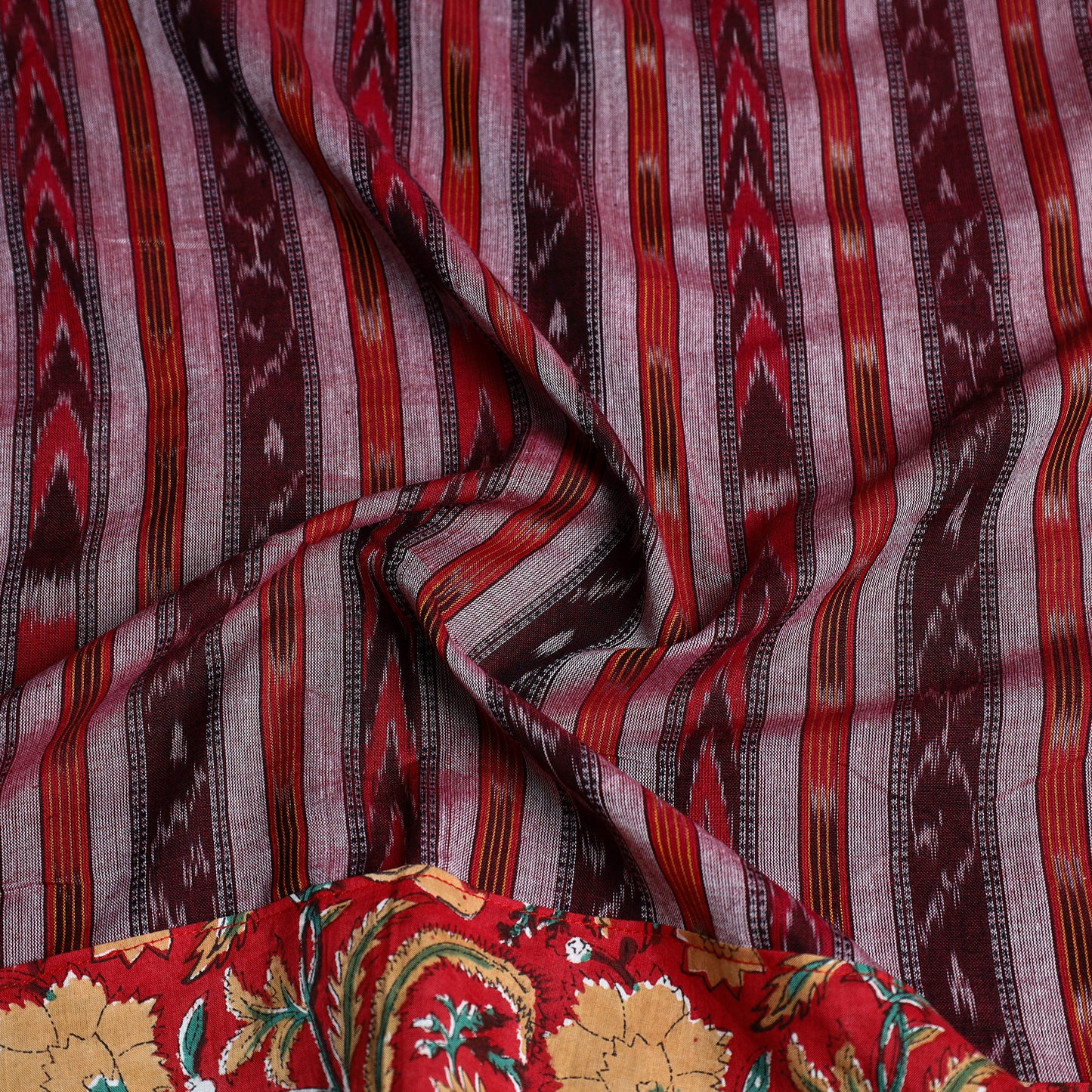 Multicolor - Rangoli Cotton Sambalpuri Ikat Blouse Material 09