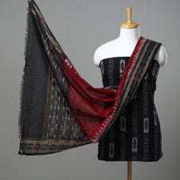 Black - 3pc Ikat Cotton Handloom Sambalpuri Dress Material 13