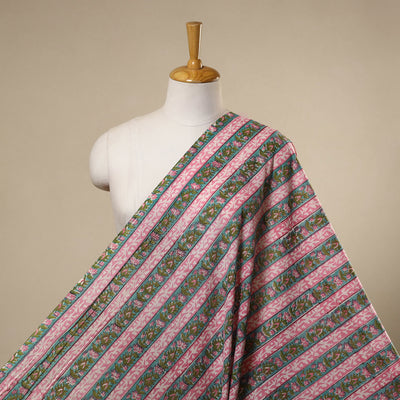 Pink Sanganeri Block Print Cotton Fabric
