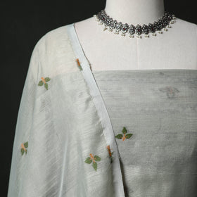 Jamdani Silk Cotton 2pc Unstitched Dress Material Kurta Set 14