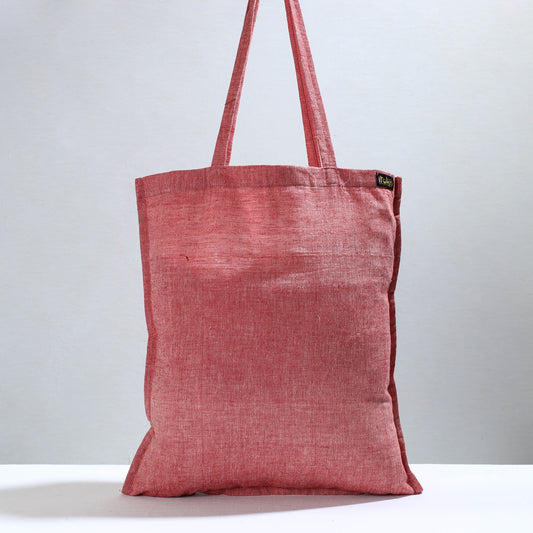 Maroon - Jhiri Pure Handloom Cotton Jhola Bag 19