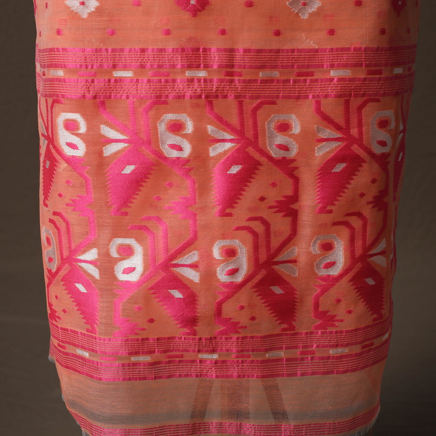 Phulia Jamdani Silk Cotton 2pc Unstitched Dress Material Kurta Set 27