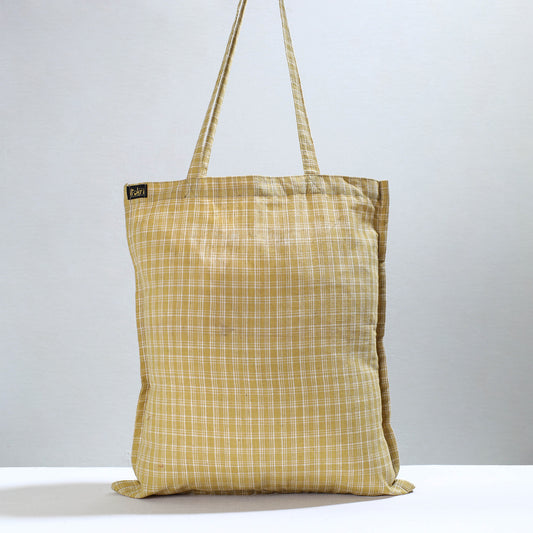 Yellow - Jhiri Pure Handloom Cotton Jhola Bag 23