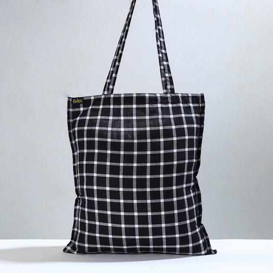 Black - Jhiri Pure Handloom Cotton Jhola Bag 25