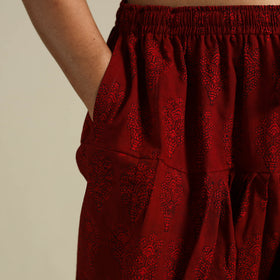 Maroon Bagh Block Print Natural Dyed Cotton Salwar