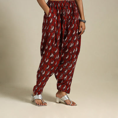 Red Bagh Block Print Natural Dyed Cotton Salwar