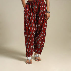 Red Bagh Block Print Natural Dyed Cotton Salwar