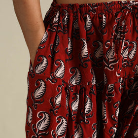 Red Bagh Block Print Natural Dyed Cotton Salwar