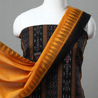 Black - 3pc Ikat Cotton Handloom Sambalpuri Dress Material 22