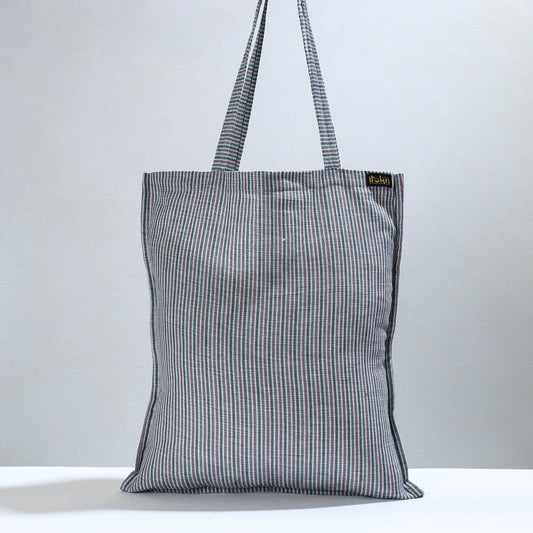Grey - Jhiri Pure Handloom Cotton Jhola Bag 29