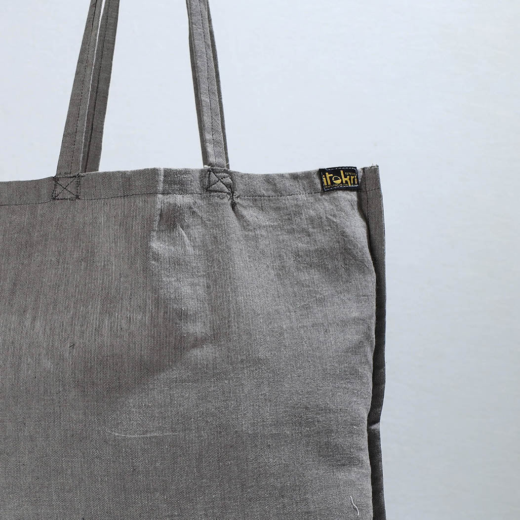 Grey - Jhiri Pure Handloom Cotton Jhola Bag 30