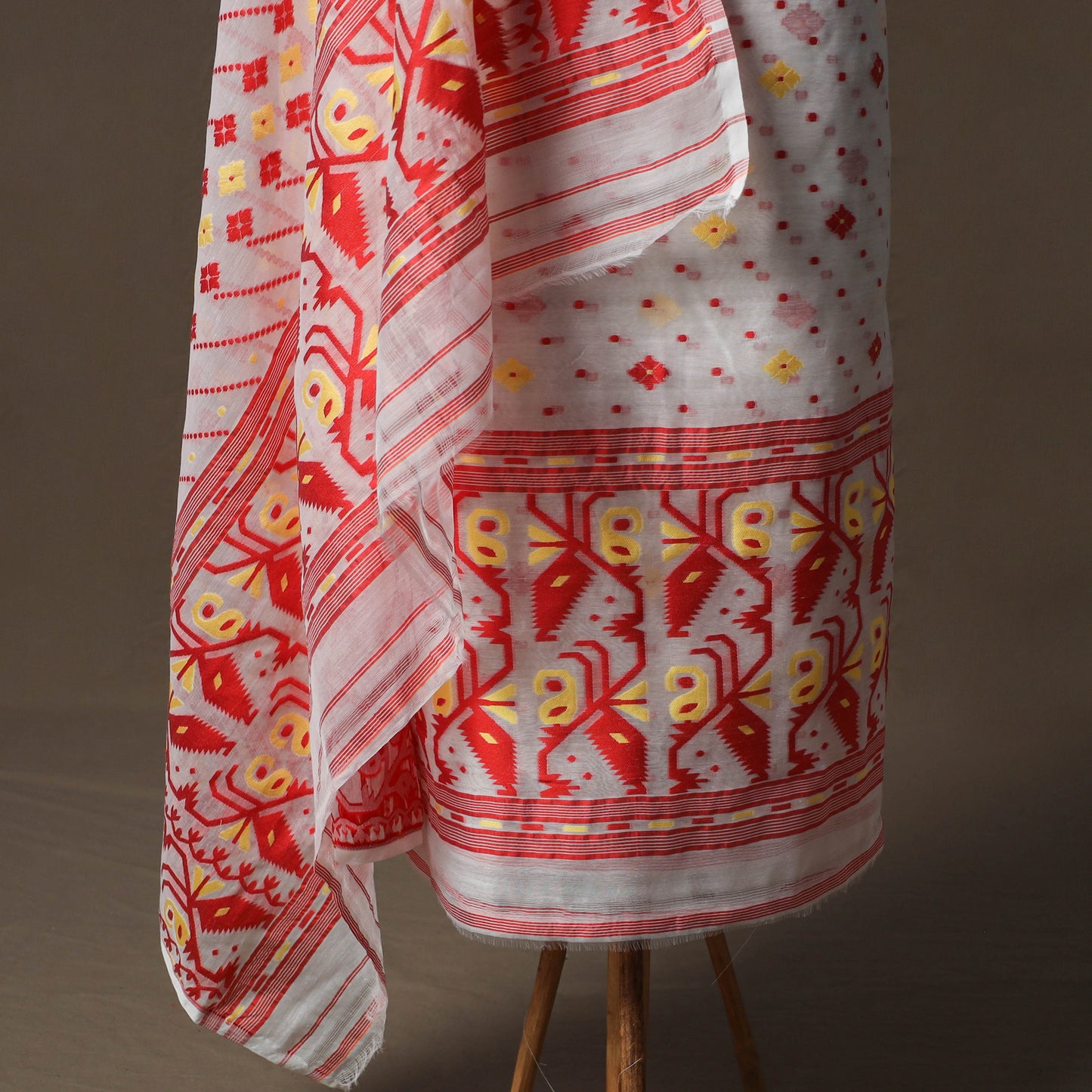 Phulia Jamdani Silk Cotton 2pc Unstitched Dress Material Kurta Set 30