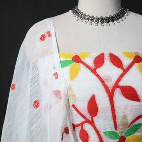 Jamdani Silk Cotton 2pc Unstitched Dress Material Kurta Set 19