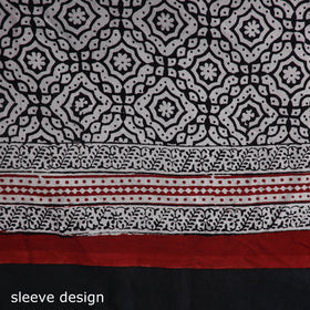  Black Natural Dyed Cotton Bagh Print Kurta Material