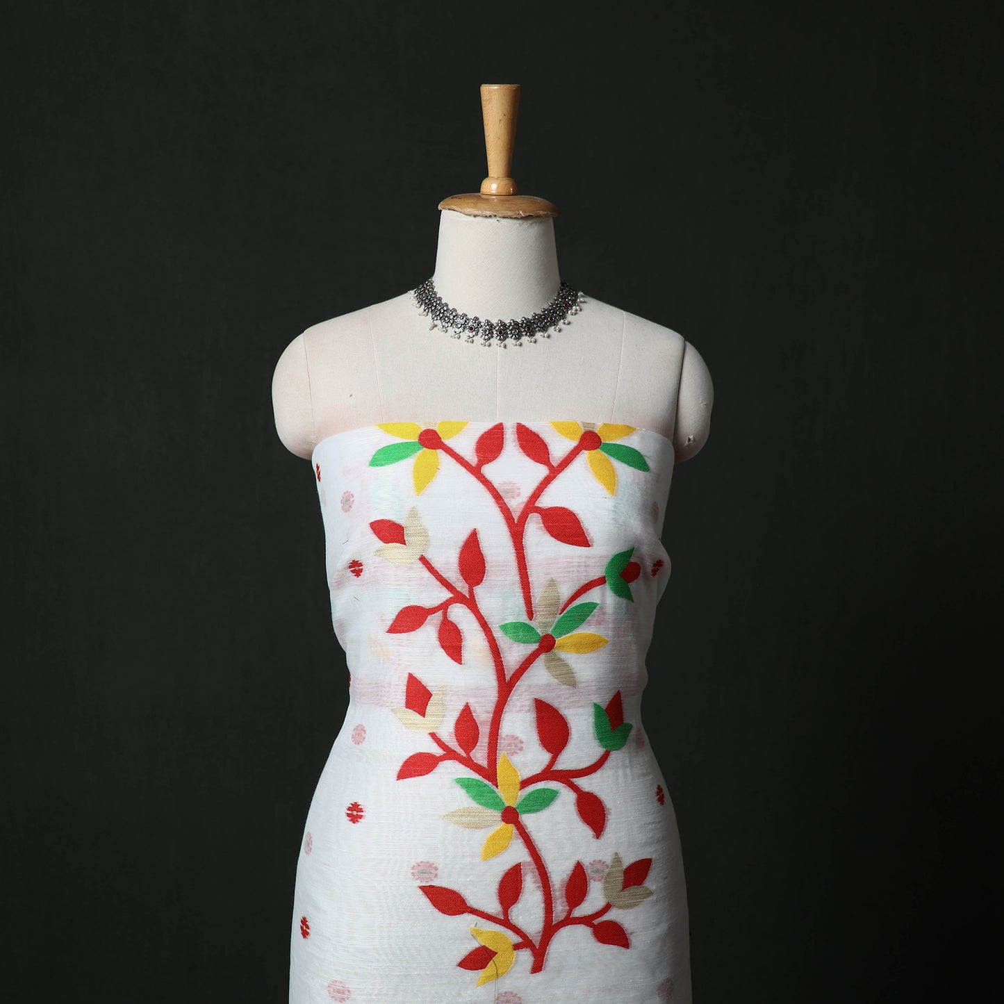 Jamdani Silk Cotton 2pc Unstitched Dress Material Kurta Set 19