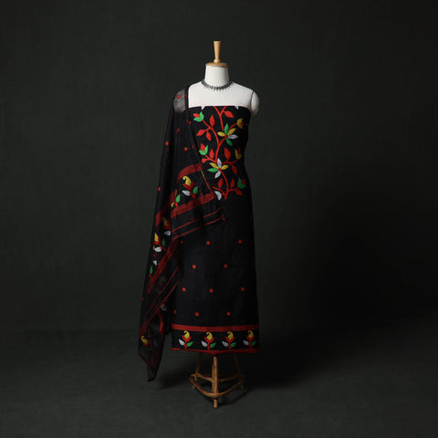 Jamdani Silk Cotton 2pc Unstitched Dress Material Kurta Set 20