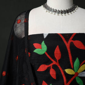 Jamdani Silk Cotton 2pc Unstitched Dress Material Kurta Set 20