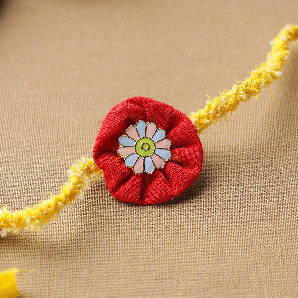 Handmade Meenakari Braided Rakhi 04