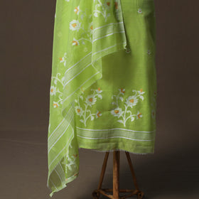 Phulia Jamdani Silk Cotton 2pc Unstitched Dress Material Kurta Set 32
