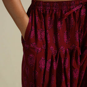 Maroon Bagh Block Print Natural Dyed Cotton Salwar