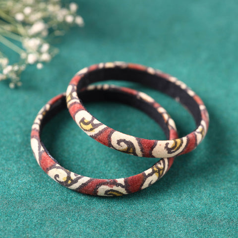 Handpainted Kalamkari Natural Dyed Bangle (Set of 2)