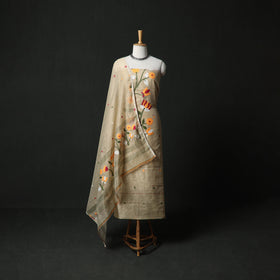 Jamdani Silk Cotton 2pc Unstitched Dress Material Kurta Set 22