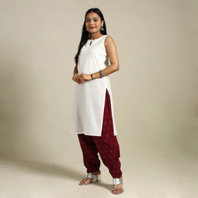 Maroon Bagh Block Print Natural Dyed Cotton Salwar