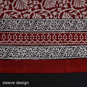  Red Natural Dyed Cotton Bagh Print Kurta Material