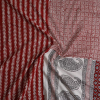 Red - Natural Dyed Cotton Bagh Print Kurta Material (2.2m) 16