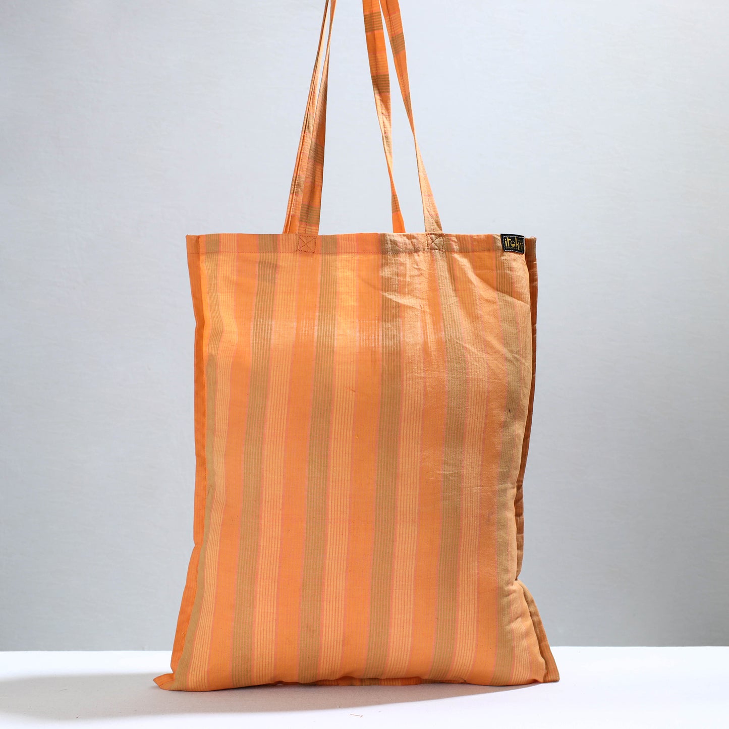 Orange - Jhiri Pure Handloom Cotton Jhola Bag 45