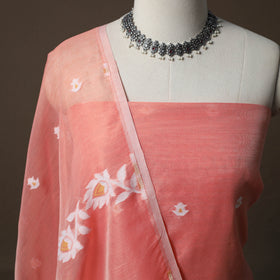 Phulia Jamdani Silk Cotton 2pc Unstitched Dress Material Kurta Set 35