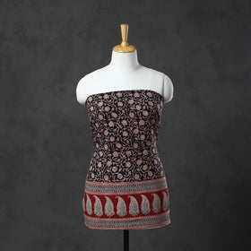  Black Natural Dyed Cotton Bagh Print Kurta Material
