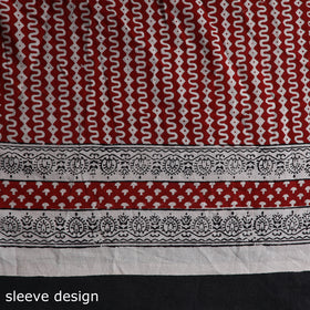  Red Natural Dyed Cotton Bagh Print Kurta Material