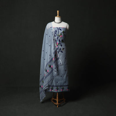 Jamdani Silk Cotton 2pc Unstitched Dress Material Kurta Set 24