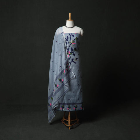 Jamdani Silk Cotton 2pc Unstitched Dress Material Kurta Set 24