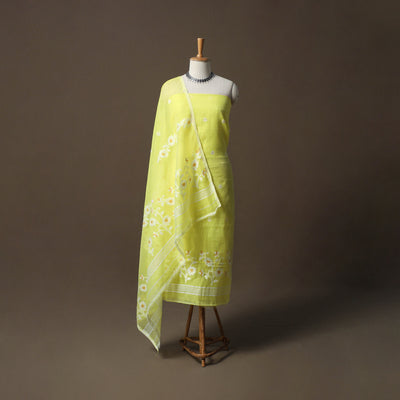Phulia Jamdani Silk Cotton 2pc Unstitched Dress Material Kurta Set 37