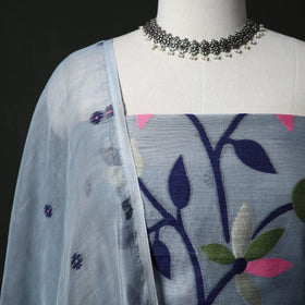 Jamdani Silk Cotton 2pc Unstitched Dress Material Kurta Set 24