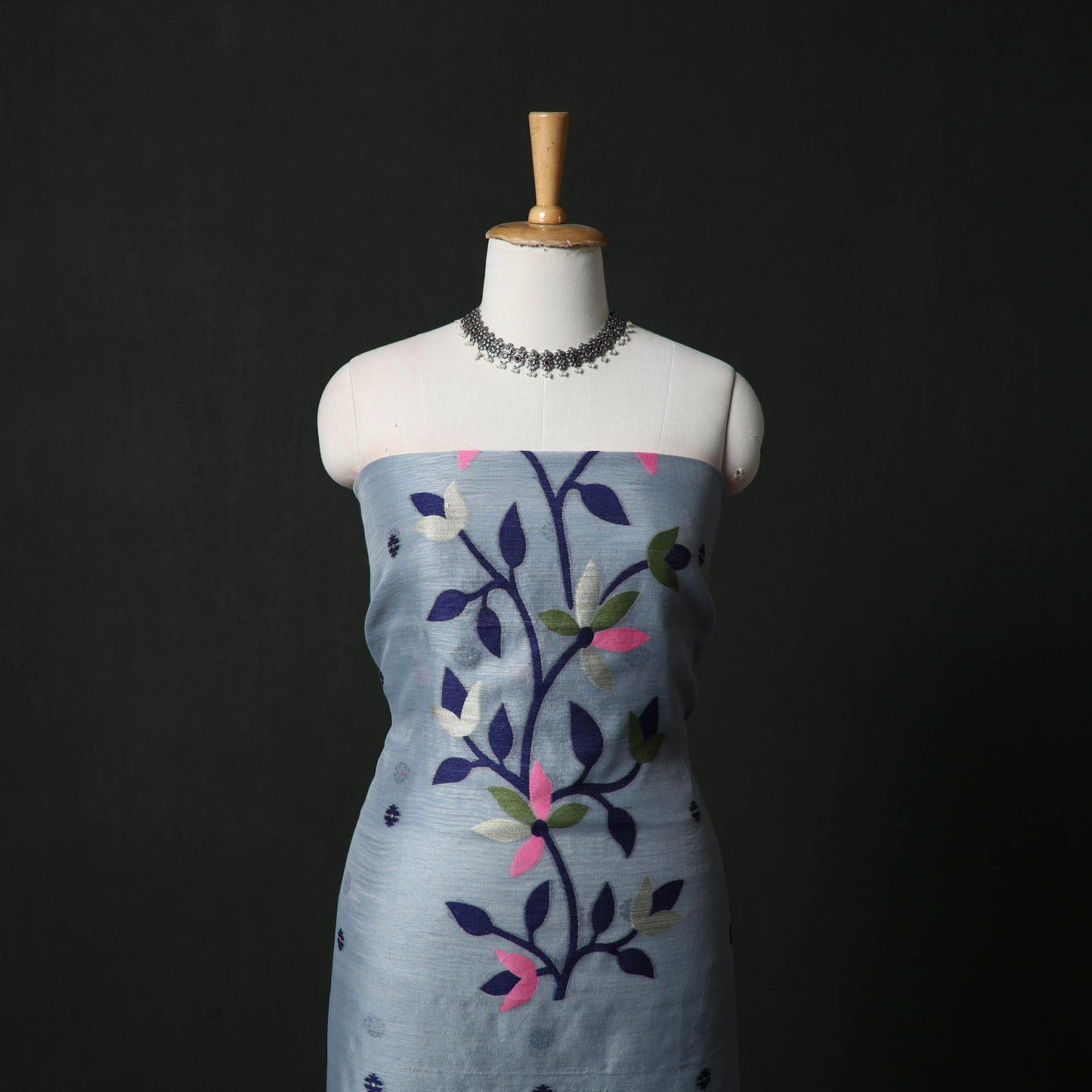 Jamdani Silk Cotton 2pc Unstitched Dress Material Kurta Set 24