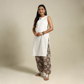 Brown Bagh Block Print Natural Dyed Cotton Salwar