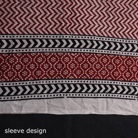  Red Natural Dyed Cotton Bagh Print Kurta Material